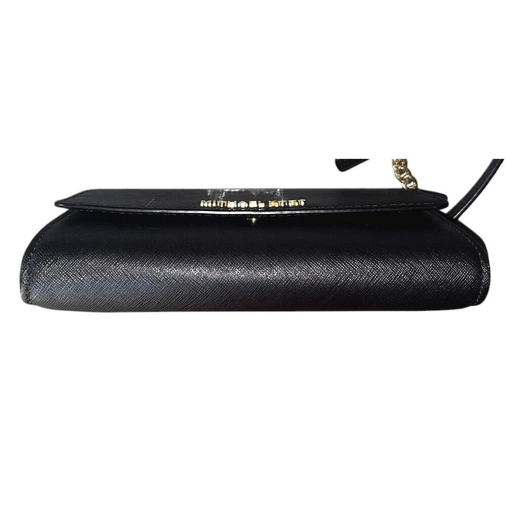 Michael Kors Jet Set Pebbled Leather Smartphone Black Crossbody Authenticated - Picture 4 of 15
